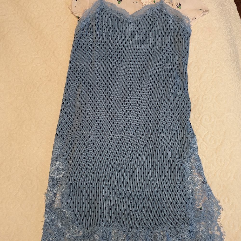 FREE PEOPLE Blue Combo Margot Slip Dress Size 0 NWT